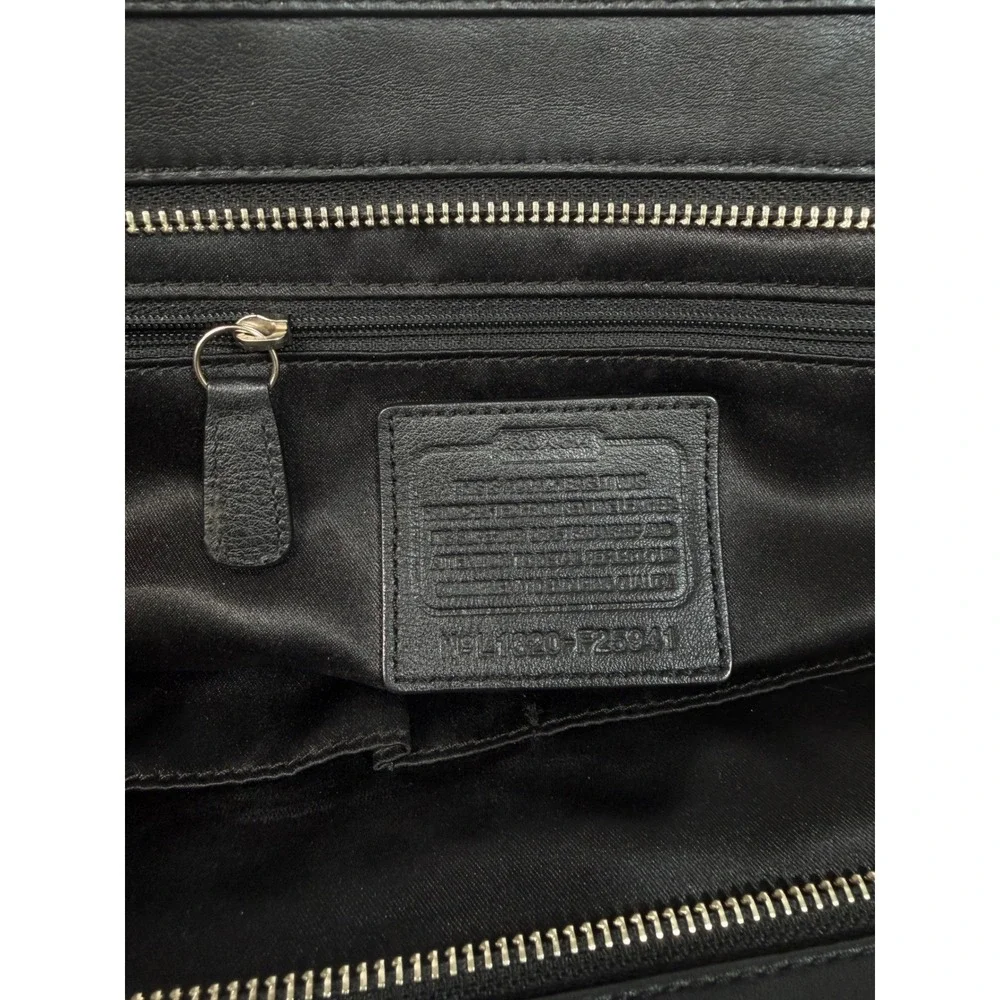Coach Black Leather‎ Tote Bag Designer Handbag Purse Carryall Business